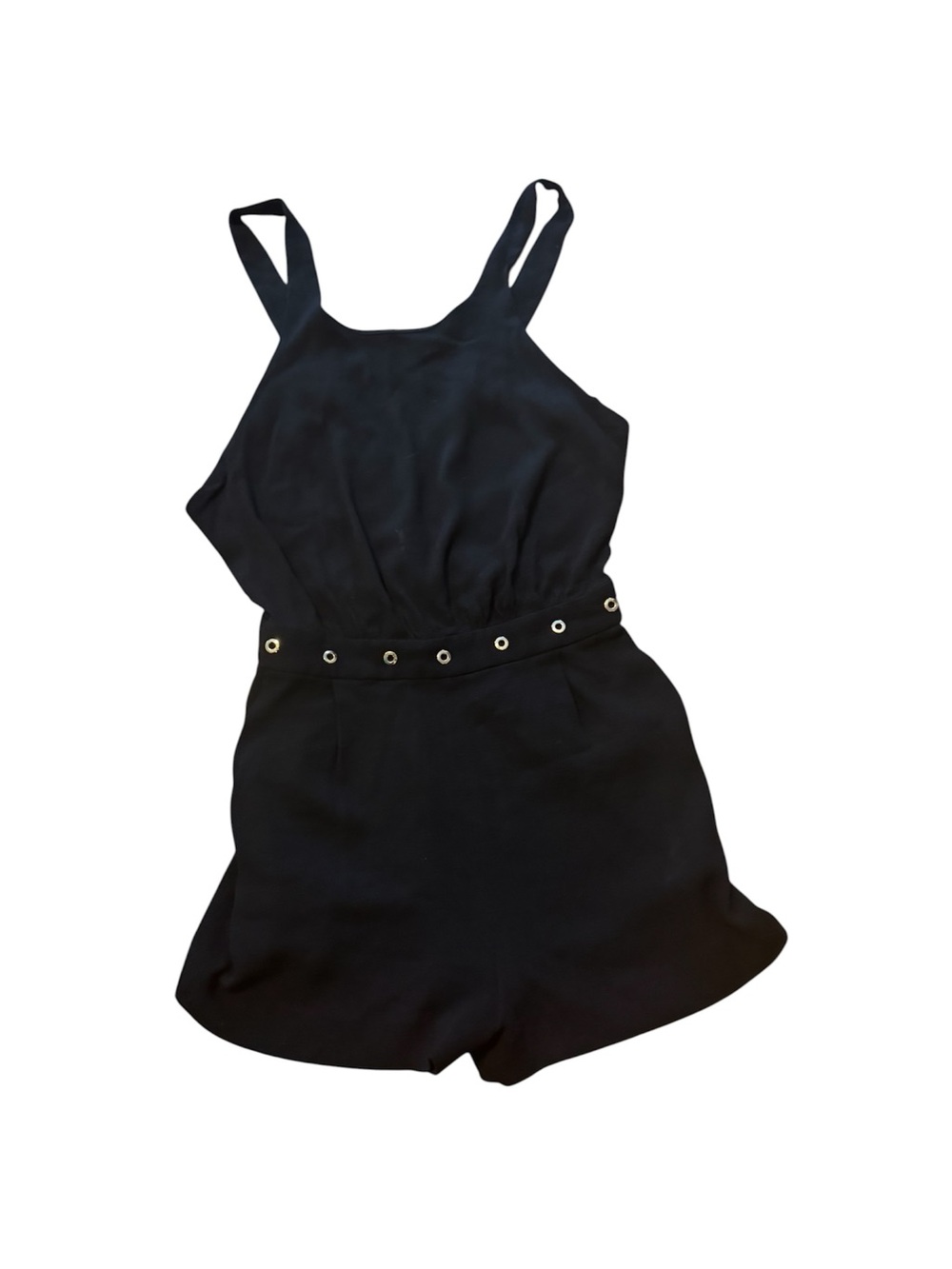 Sandro Black Eyelet-Waist Romper with open back size 1(XS) cotton mix